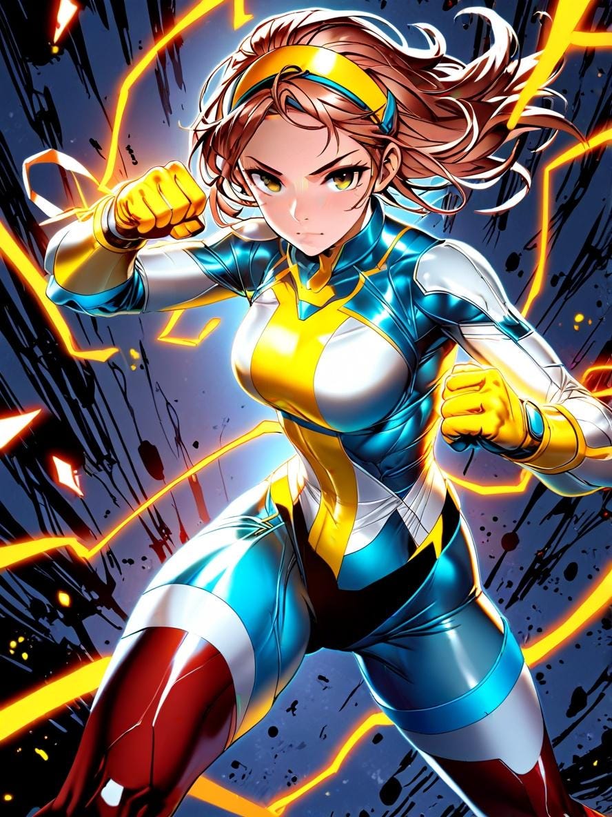 Electric Anime Girl Blanket Neon Glow Sherpa Throw Hero Decor Gift for Anime Fans and Gamers