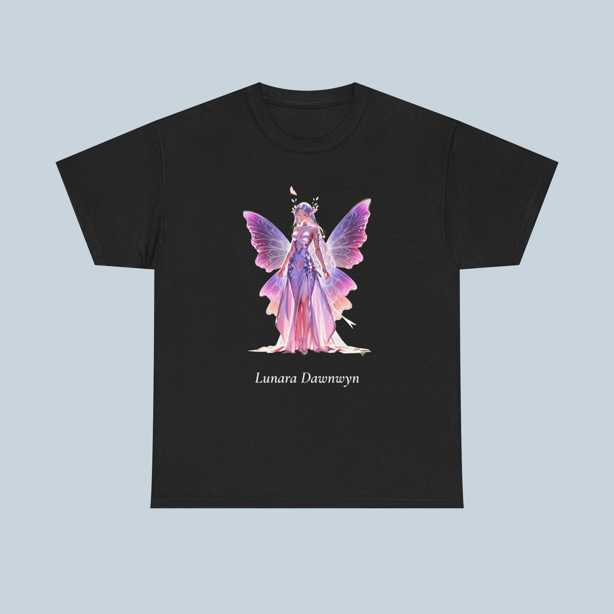 Fairy Queen Anime Shirt Lunara Dawnwyn T-Shirt Magical Butterfly Wings Fantasy Gift for Anime Lovers and Dreamers