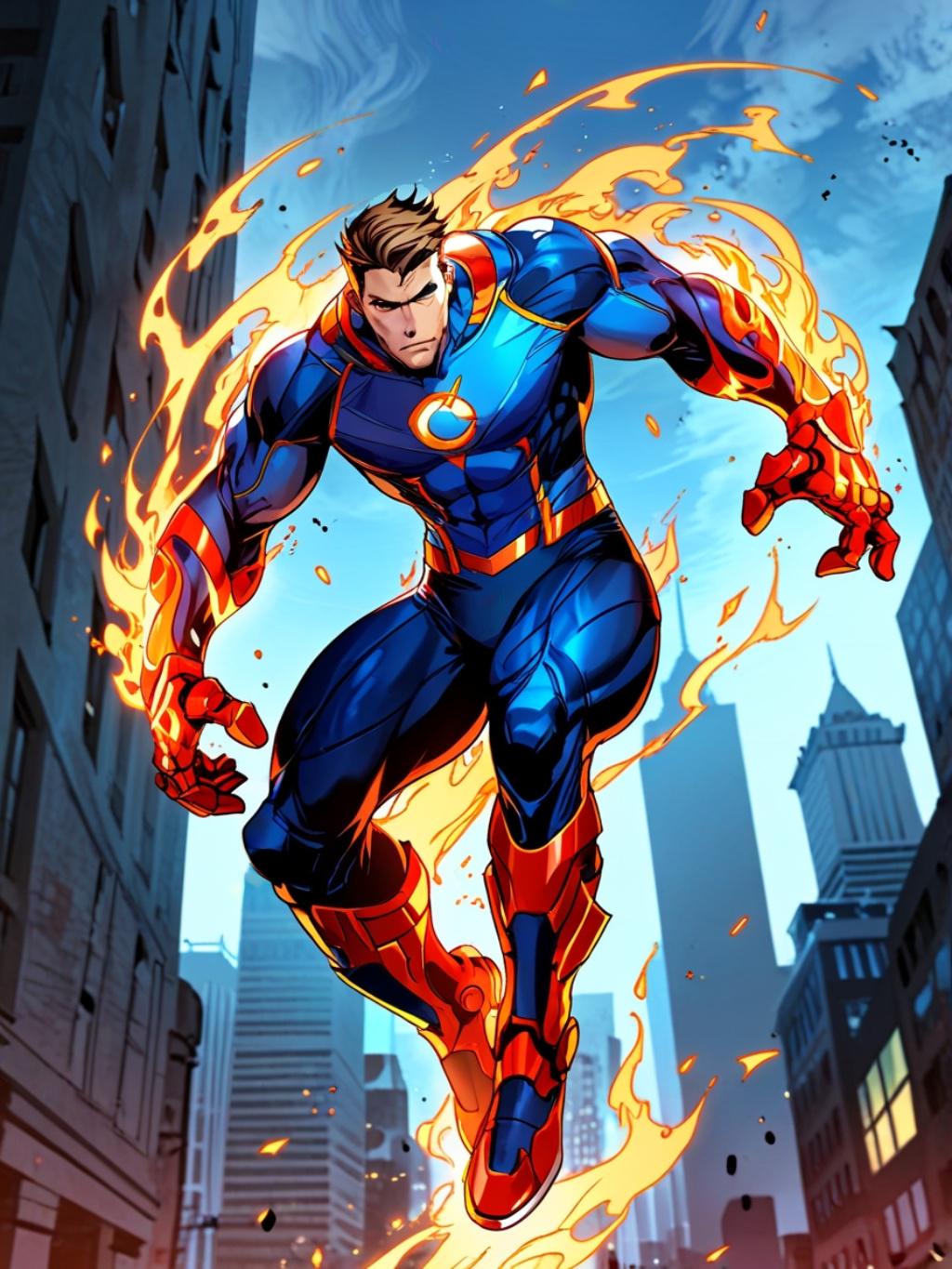 Anime Superhero Sherpa Blanket Fire Glow Hero Comic Style Cozy Gamer Gift for Him Husband Son | Epic Anime Apparel