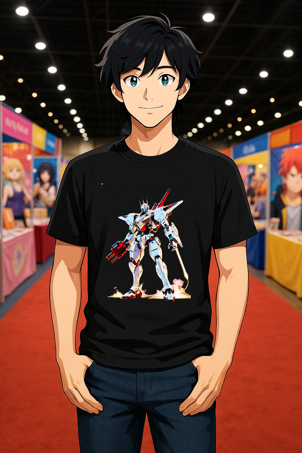 Retro 90s Mech Anime T Shirt Classic Robot Warrior Tee Vintage Mecha Graphic Gift for Anime Fans and Gamers