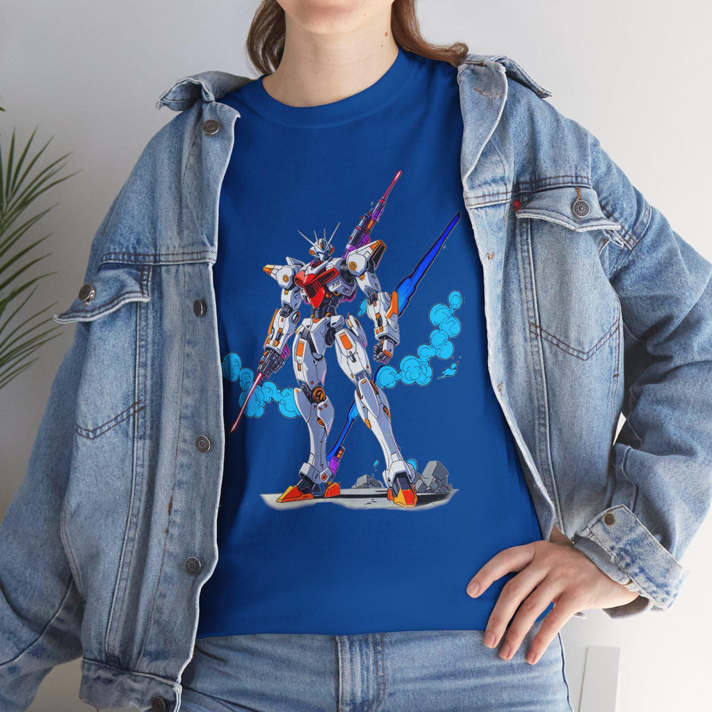 Anime Mech Hero T Shirt Futuristic Robot Warrior Tee 2000s Mecha Graphic Gift for Anime Fans and Gamers