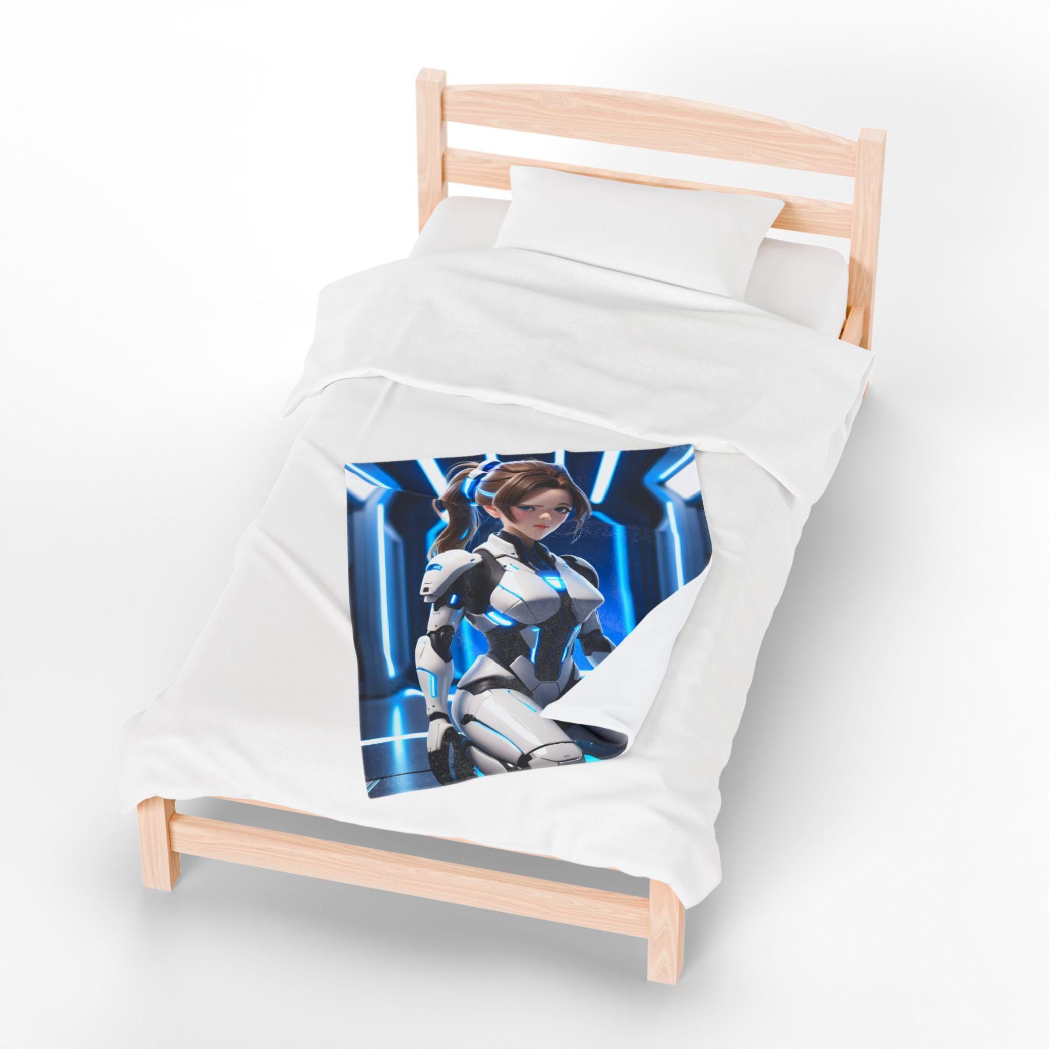 Cosmic Velveteen Plush Blanket, Cozy Throw Blanket, Sci-Fi Decor, Gifts for Her, Futuristic Bedroom Decor, Plush Blanket