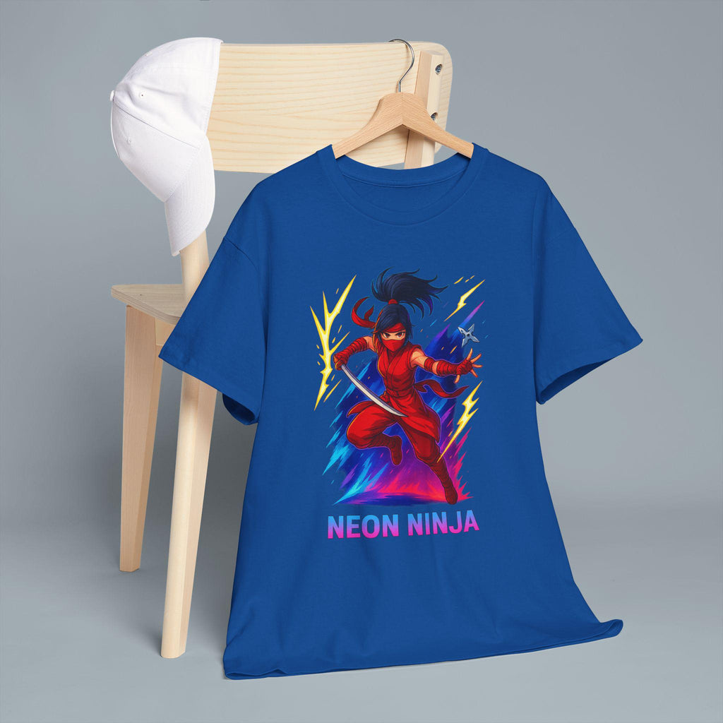 Neon Ninja Anime T-Shirt Red Lightning Warrior Cool Streetwear Gift for Anime Fans and Gamers