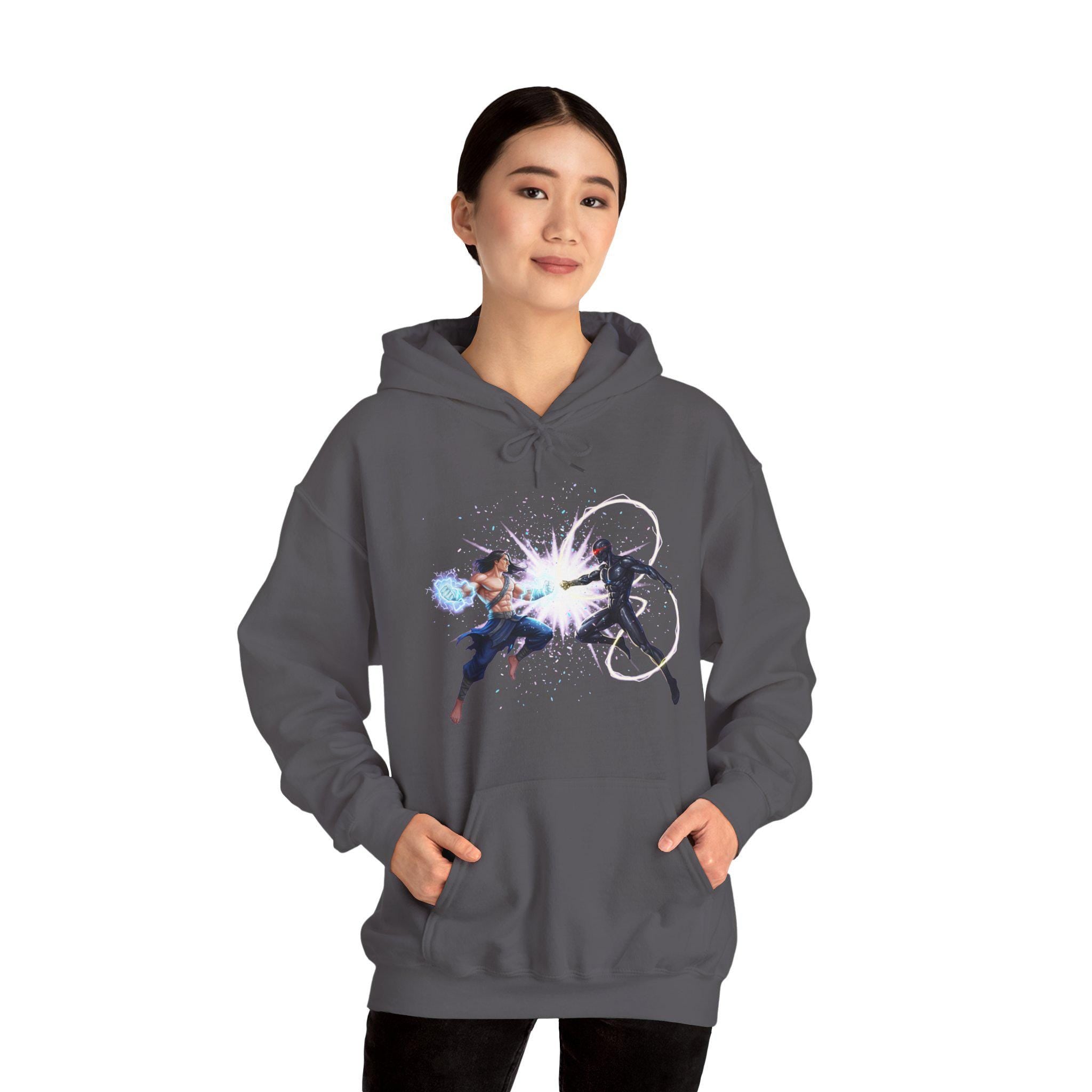 Anime Battle Hoodie Power Clash Energy Blast Streetwear Gift for Gamers and Anime Fans