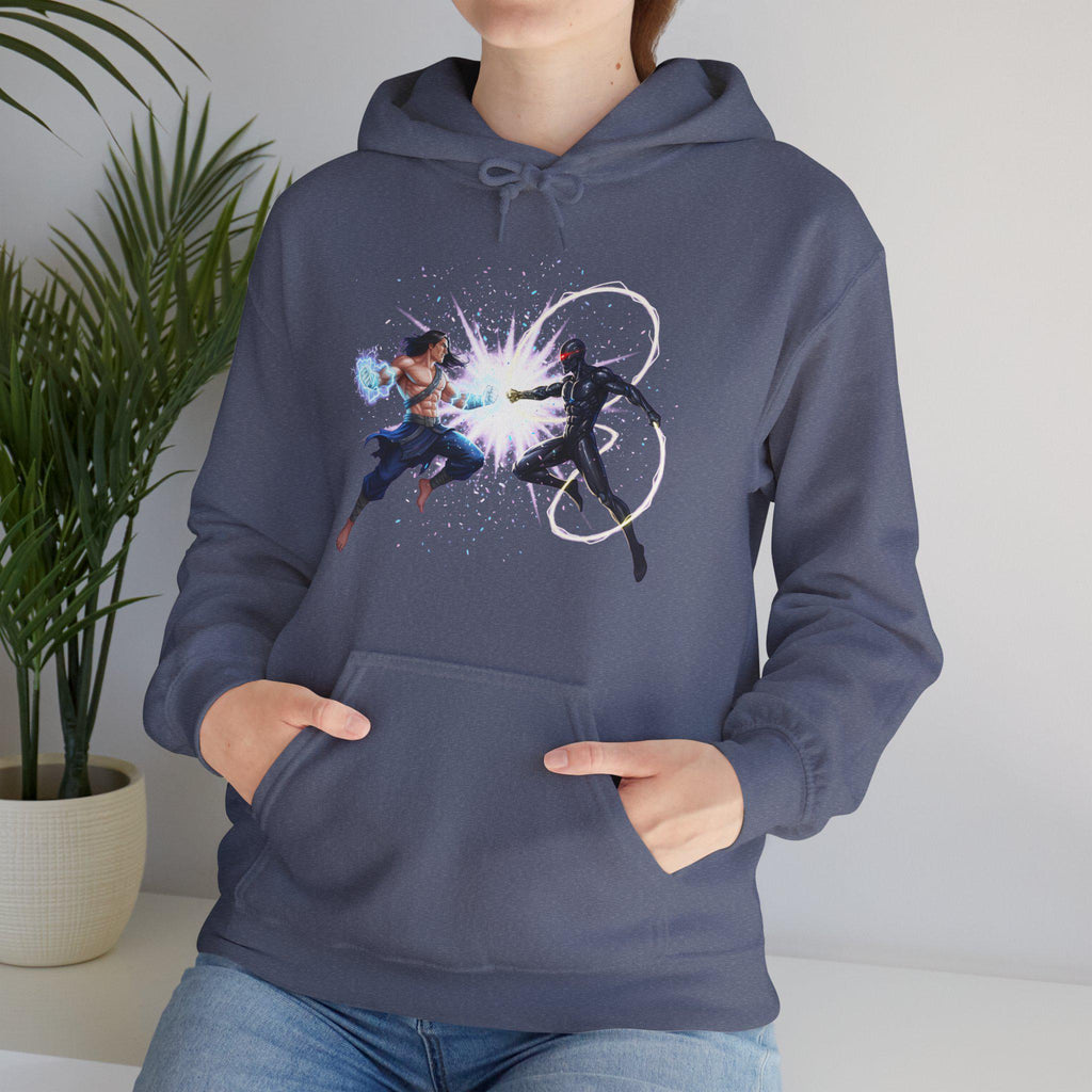 Anime Battle Hoodie Power Clash Energy Blast Streetwear Gift for Gamers and Anime Fans