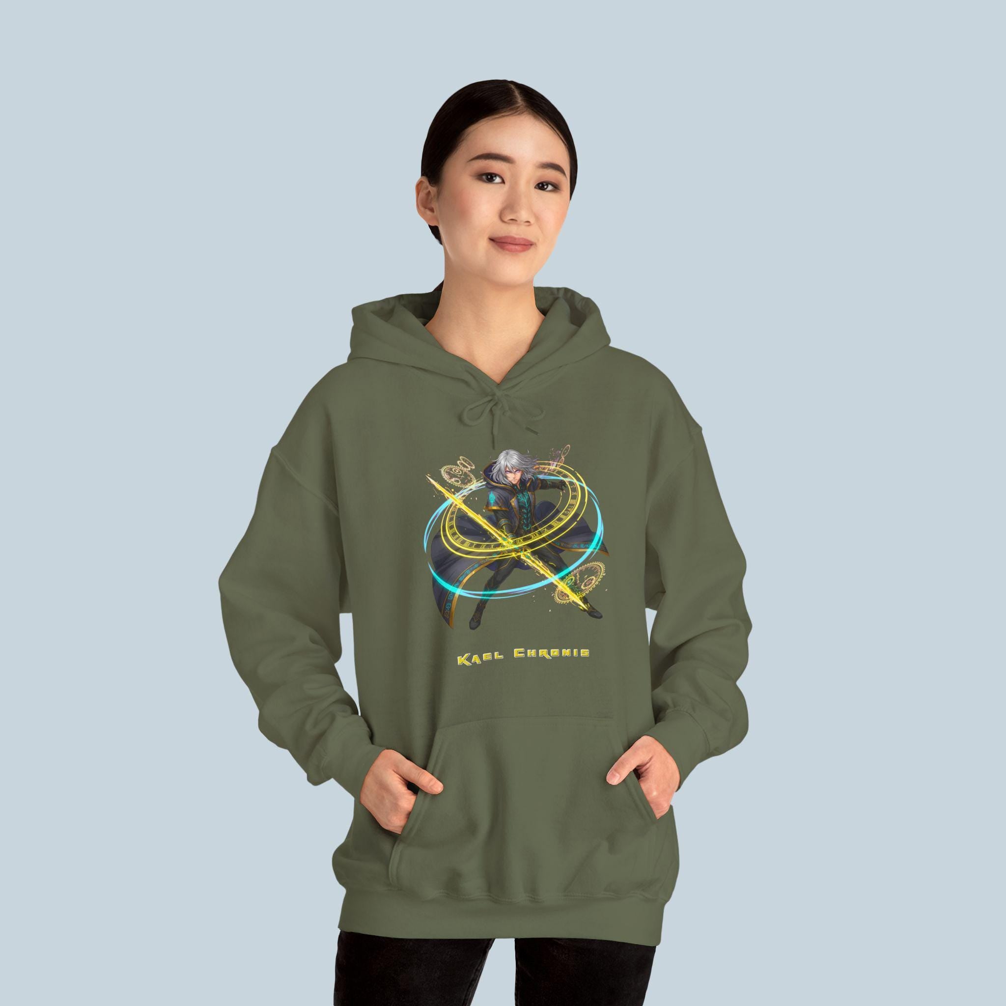 Anime Magic Hoodie Kael Chronis Glow Spell Streetwear Sorcerer Gift for Anime Fans Gamers and Fantasy Lovers