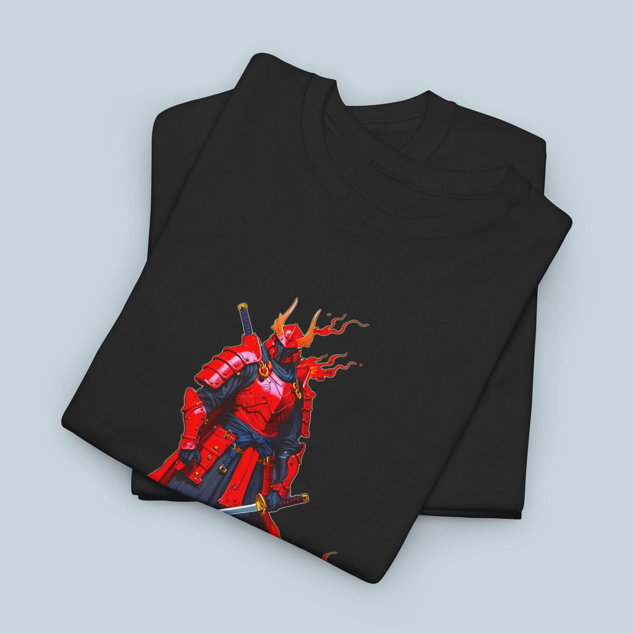 Hattori Akuma Samurai Anime T-Shirt Red Warrior Streetwear Techwear Gift for Anime Fans and Gamers