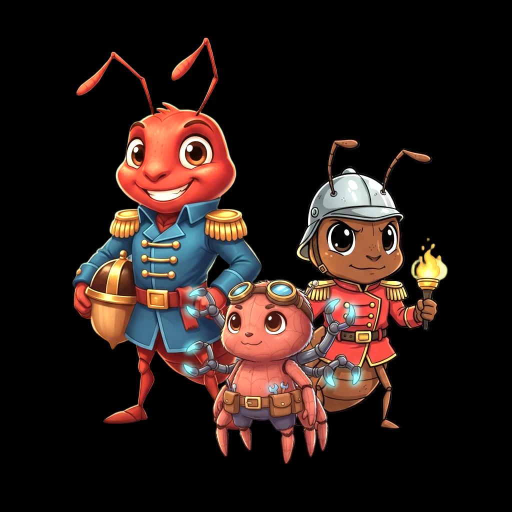 Bug Hero Crew Tote Bag Anime Style Cartoon Ant Characters Eco Canvas Book Bag Gift for Kids and Insect Lovers