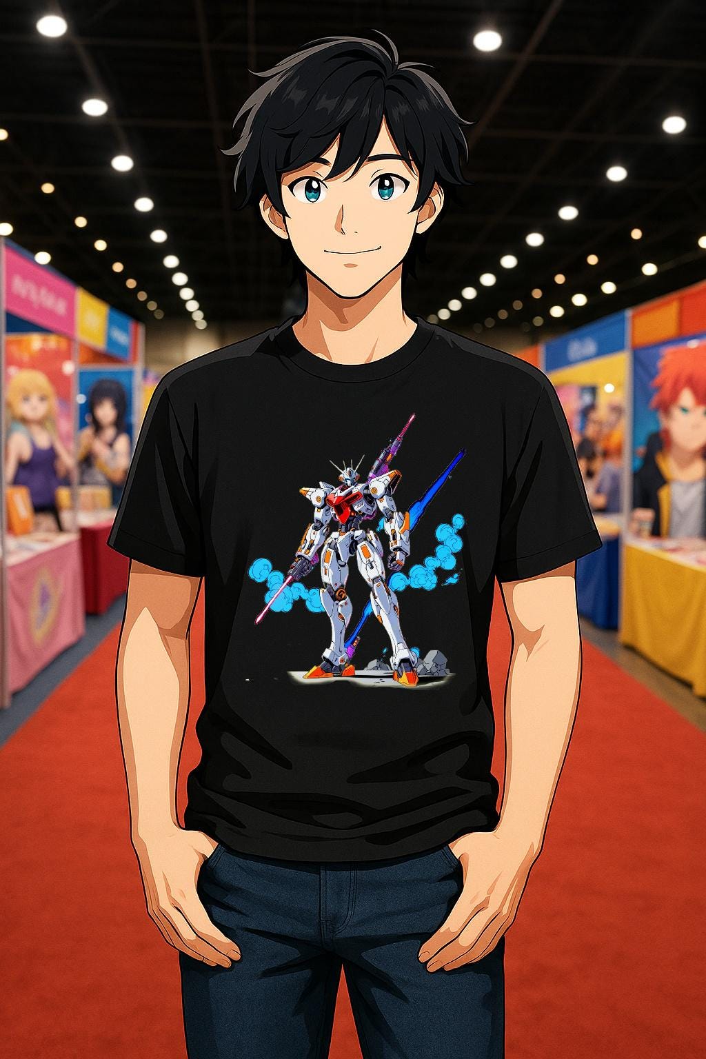 Anime Mech Hero T Shirt Futuristic Robot Warrior Tee 2000s Mecha Graphic Gift for Anime Fans and Gamers