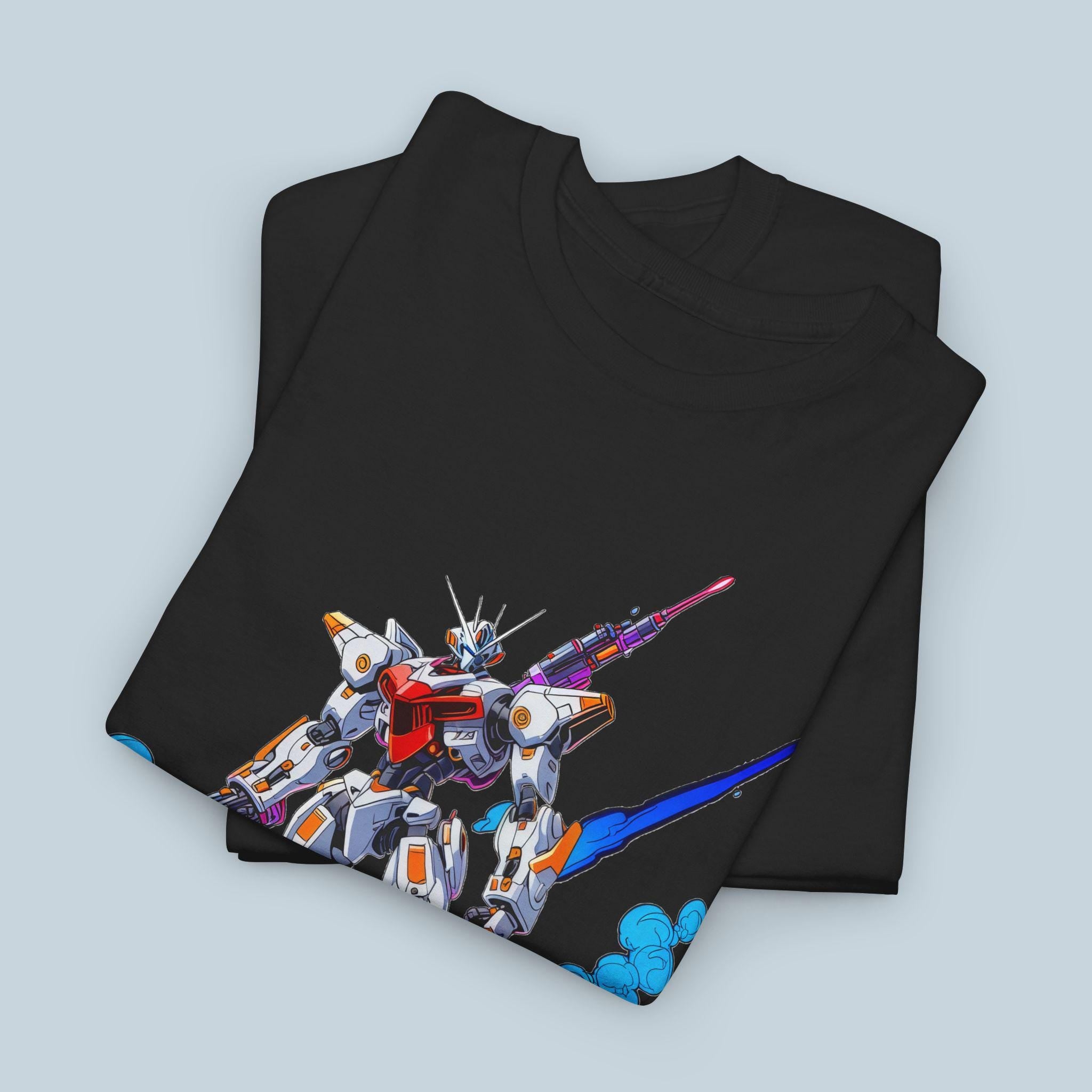 Anime Mech Hero T Shirt Futuristic Robot Warrior Tee 2000s Mecha Graphic Gift for Anime Fans and Gamers